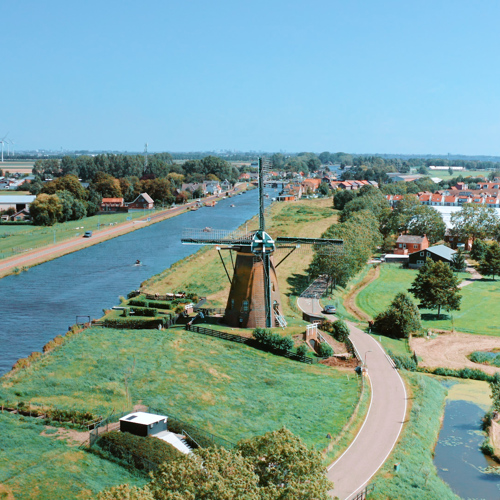 Wandelen na een ontbijt met molenaars