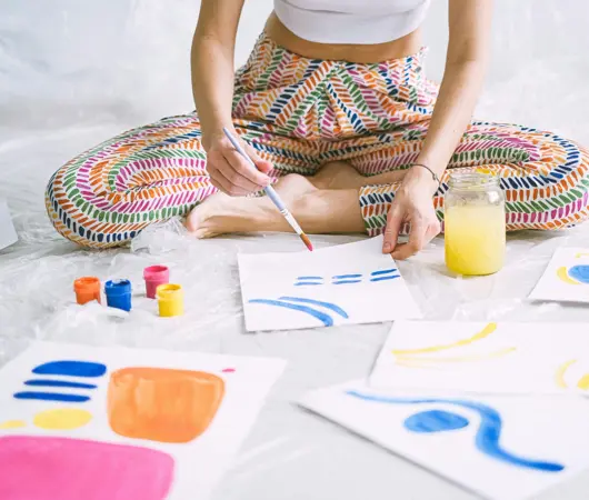 Workshop maak een kunstwerkje met ecoline, aquarelverf en fineliner