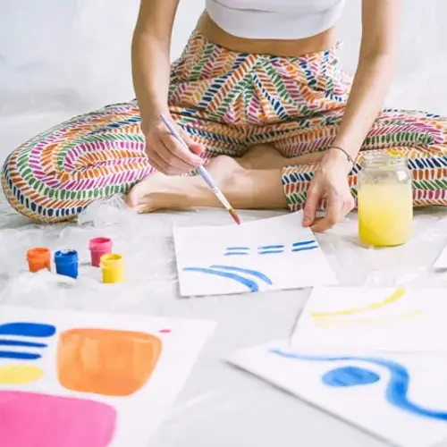 Workshop maak een kunstwerkje met ecoline, aquarelverf en fineliner